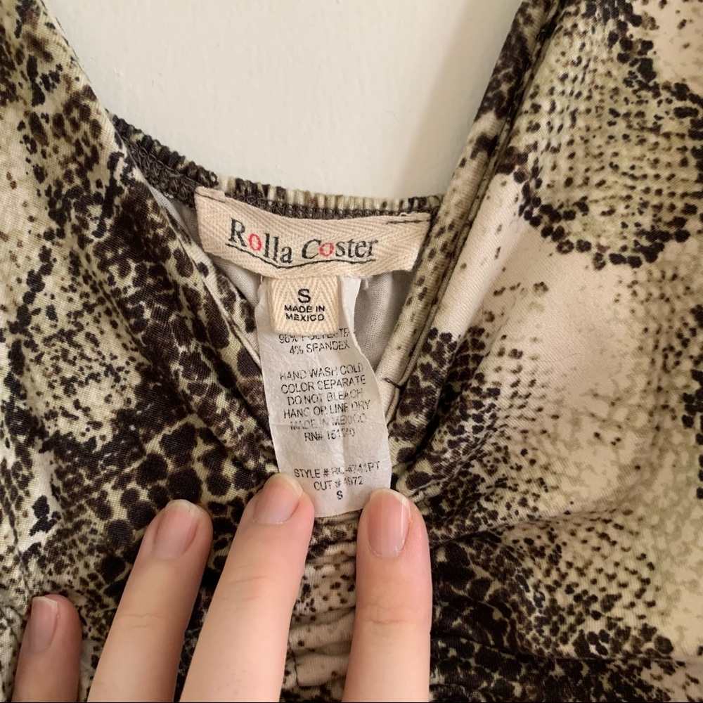 Snake Print Ruched Jumpsuit - Picture 5 of 5